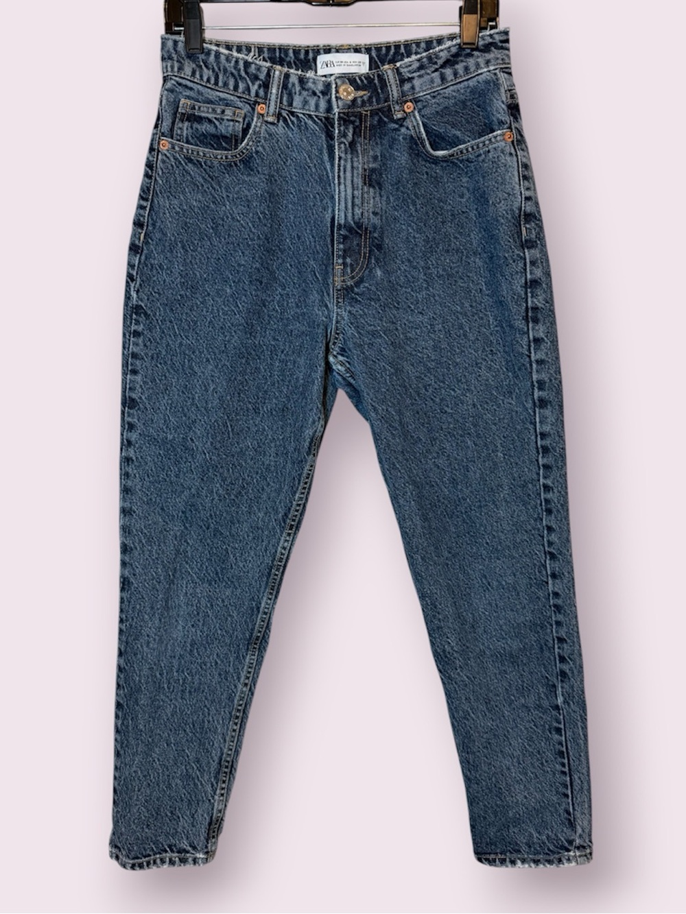 Zara Mom High-Waisted Jeans Medium Was Blue Size 6